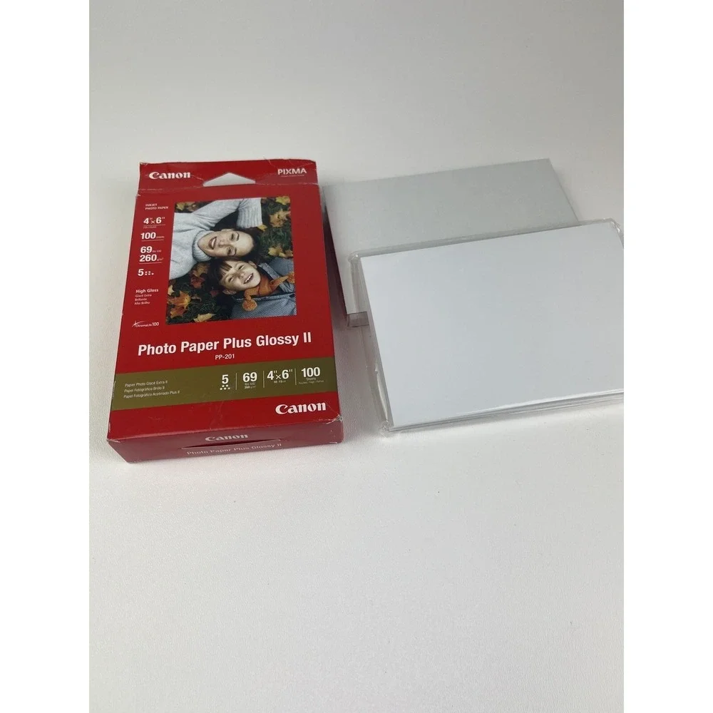 Media Canon PP-201 Photo Paper Plus Glossy II 4x6 inch Approx 80 Sheets